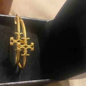 Tory Burch Logo Hoop Earrings